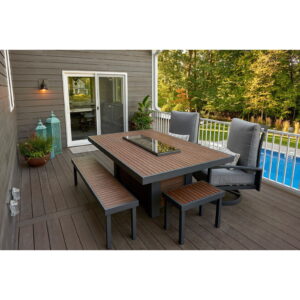 Outdoor Greatroom KW-1242-K Kenwood Linear Dining Height Gas Fire Pit Table
