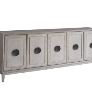 Fog & Oak Linen 5-Door Credenza 86"