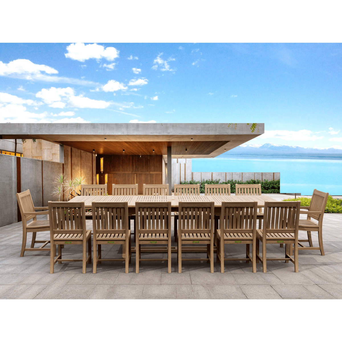 Large Teak Dining Set - Valencia (Table) & Rialto (14 Chairs) product detail