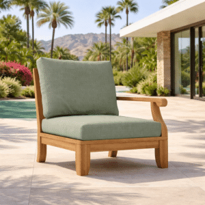 Left End Riviera Teak Sectional Piece
