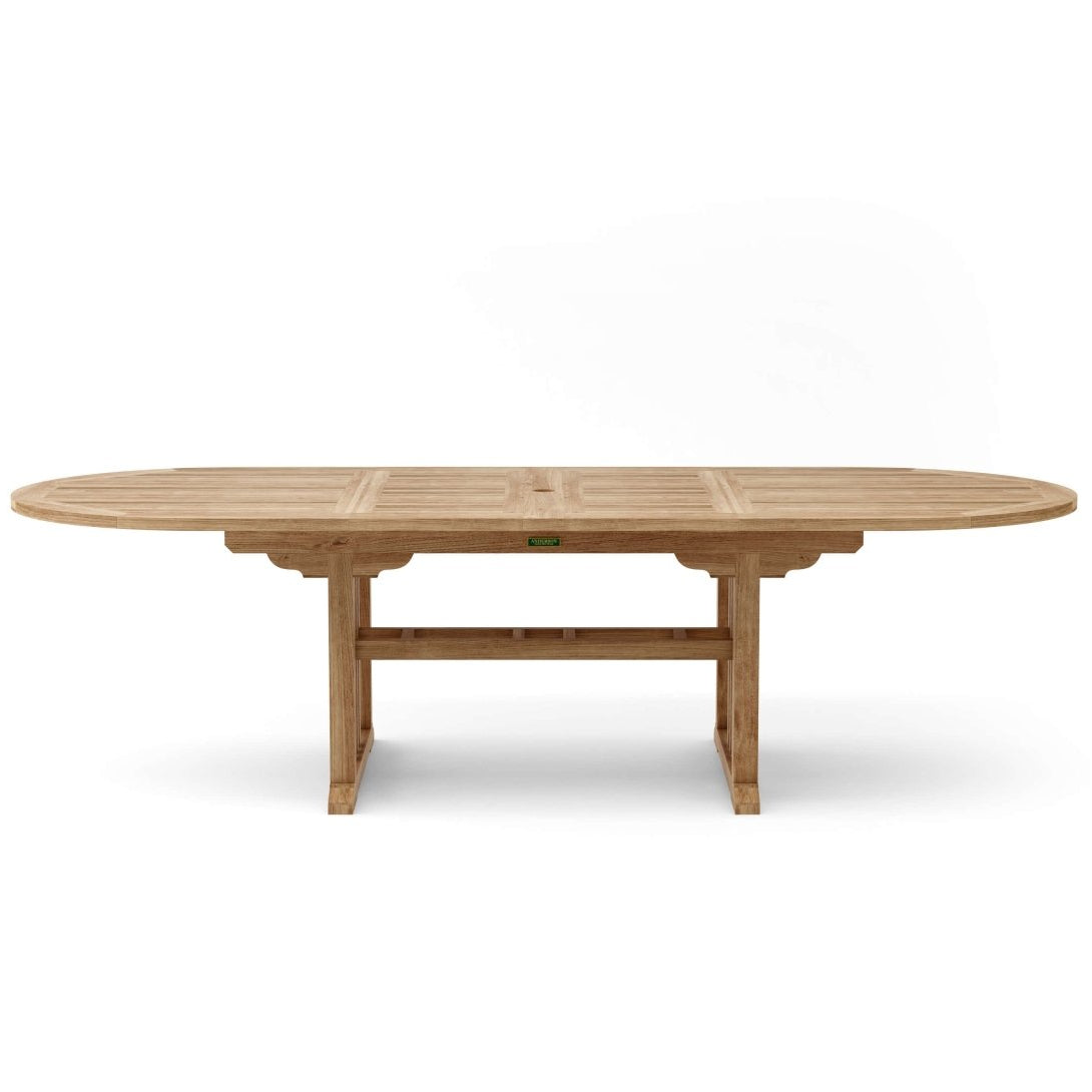 Oval Teak Table (106" Long) - Sahara - Anderson Teak 10+ Person Dining Tables by EuroLife Furniture