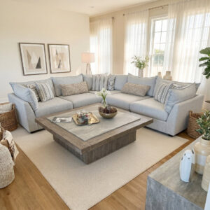 Flange Pewter Modular 5-Pc Sectional