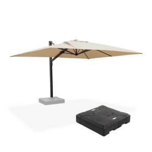 PURPLE LEAF Outdoor Sun Heavy Duty Large Cantilever Umbrella with Base
