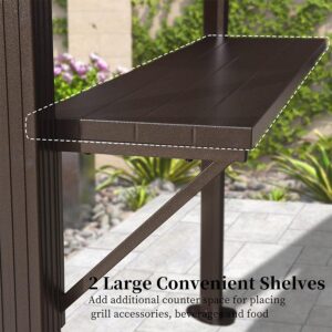 PURPLE LEAF Hardtop Grill Gazebo for Patio Bronze Permanent Metal Roof Outside Sun Shade Outdoor BBQ Canopy