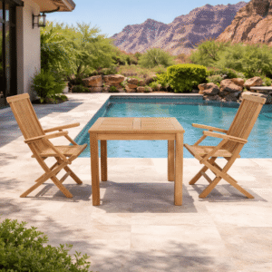 Square Teak Table / Chairs - Bahama (Table) & Classic (2 Chairs)