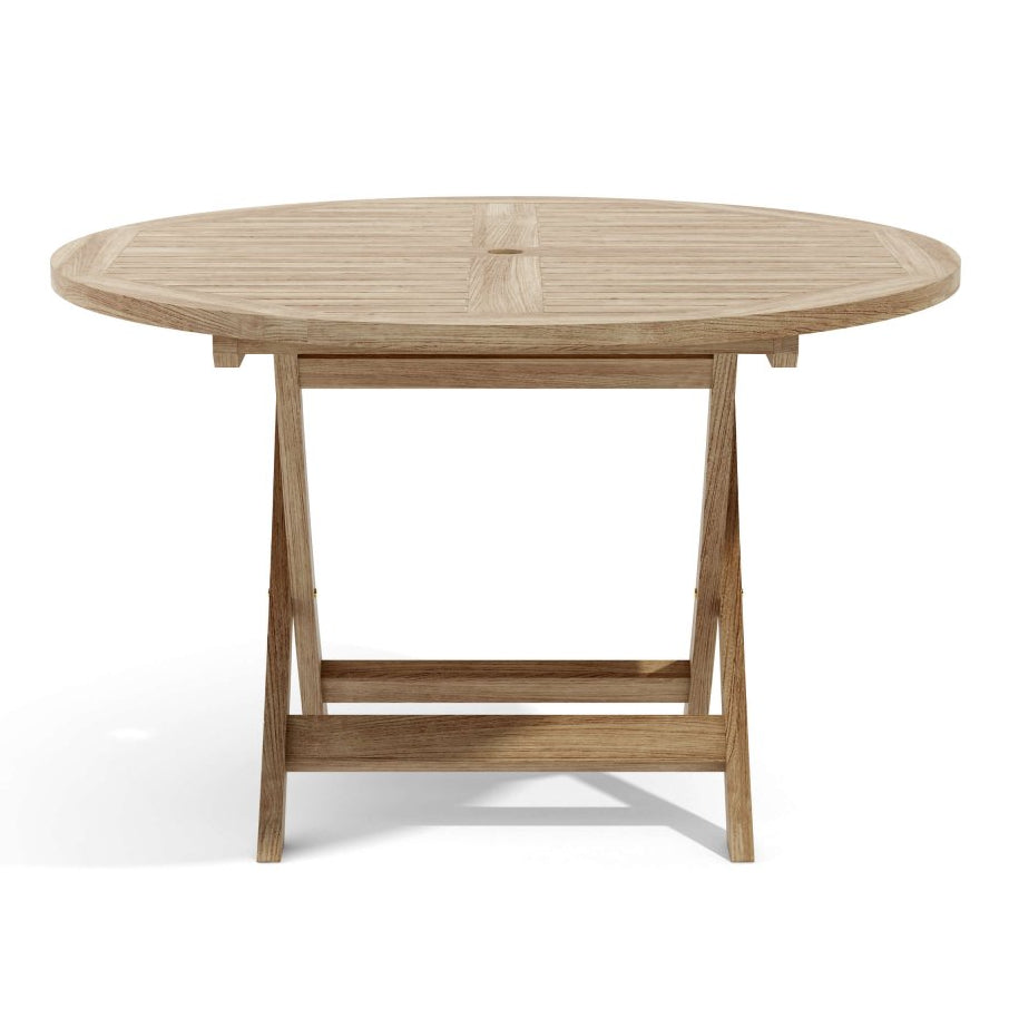 Teak Folding Table (47" Round) - Bahama - Detailed View 4 | EuroLife Furniture