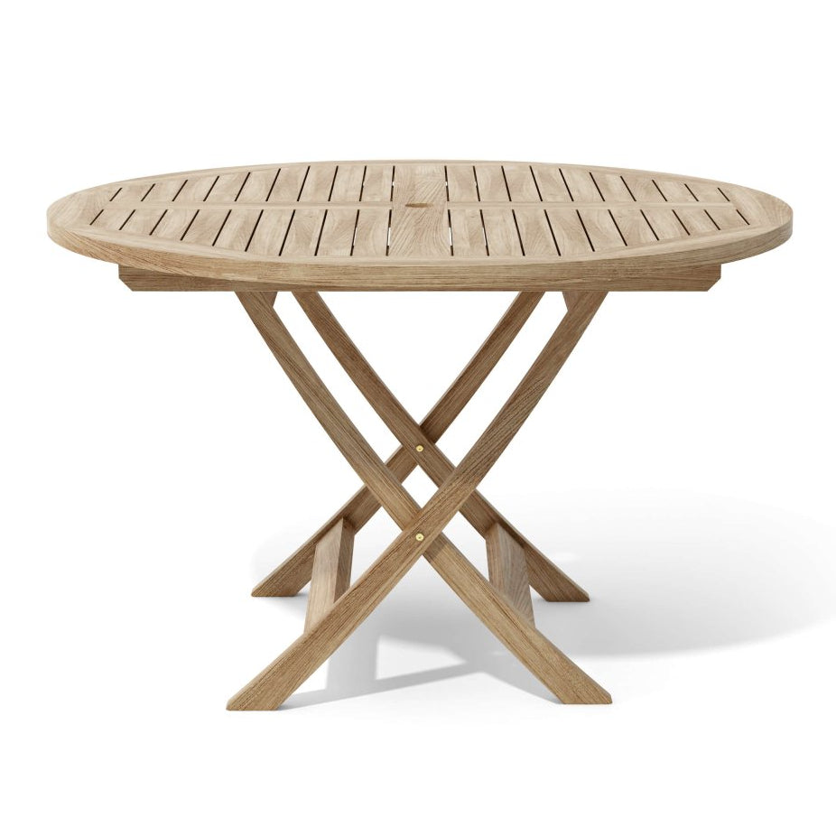 Teak Folding Table (47" Round) - Bahama - Detailed View 3 | EuroLife Furniture