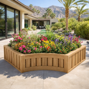 Teak Planter - Arena (Curved)